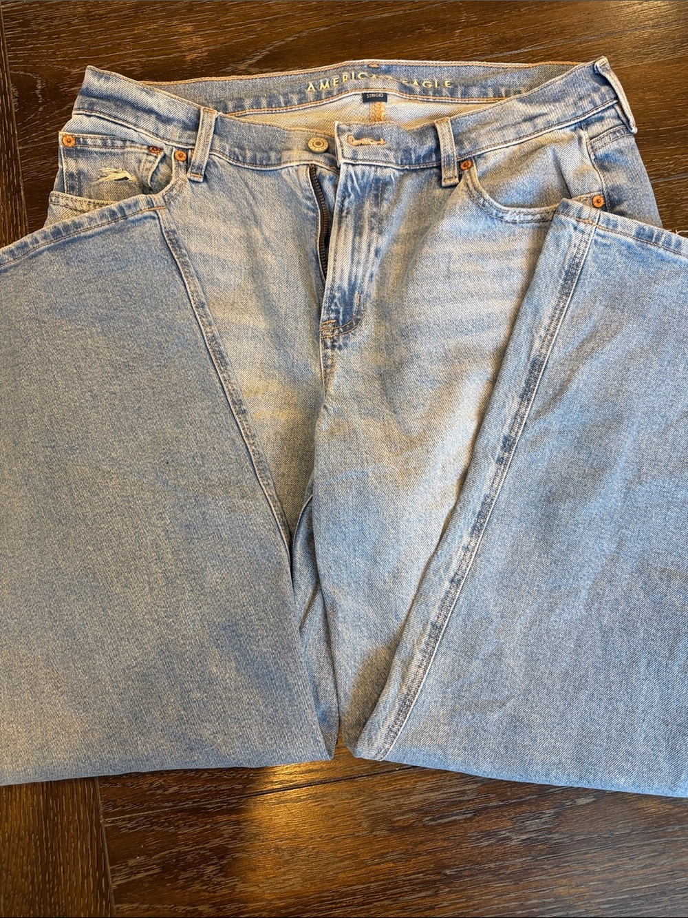 American Eagle Outfitters Wide-Leg Jeans in Faded Black